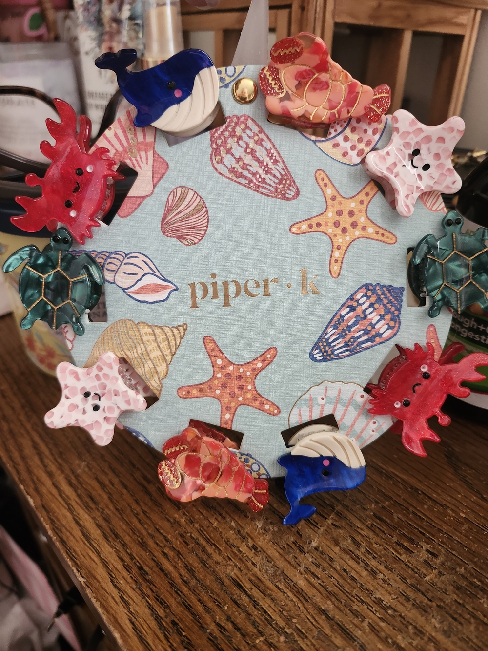Piper K Sea Creature Claw Clip Set - Ocean Colors